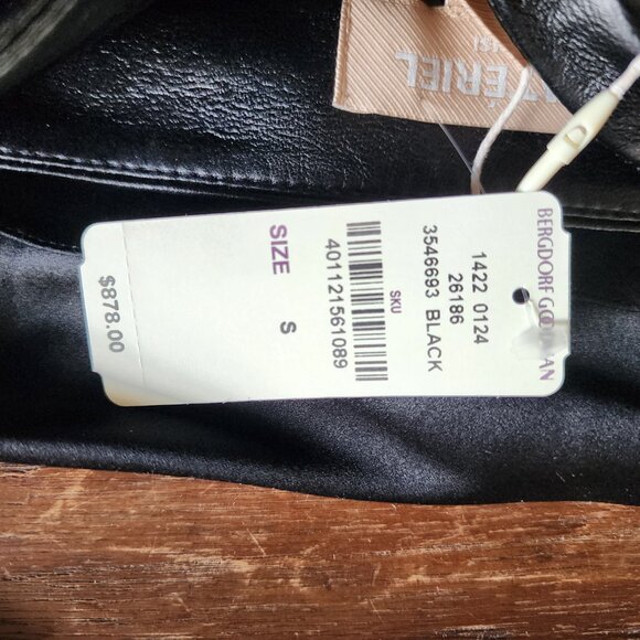 MATERIEL  Silk Slip Dress With Vegan Leather Bra Top - Picture 5 of 5